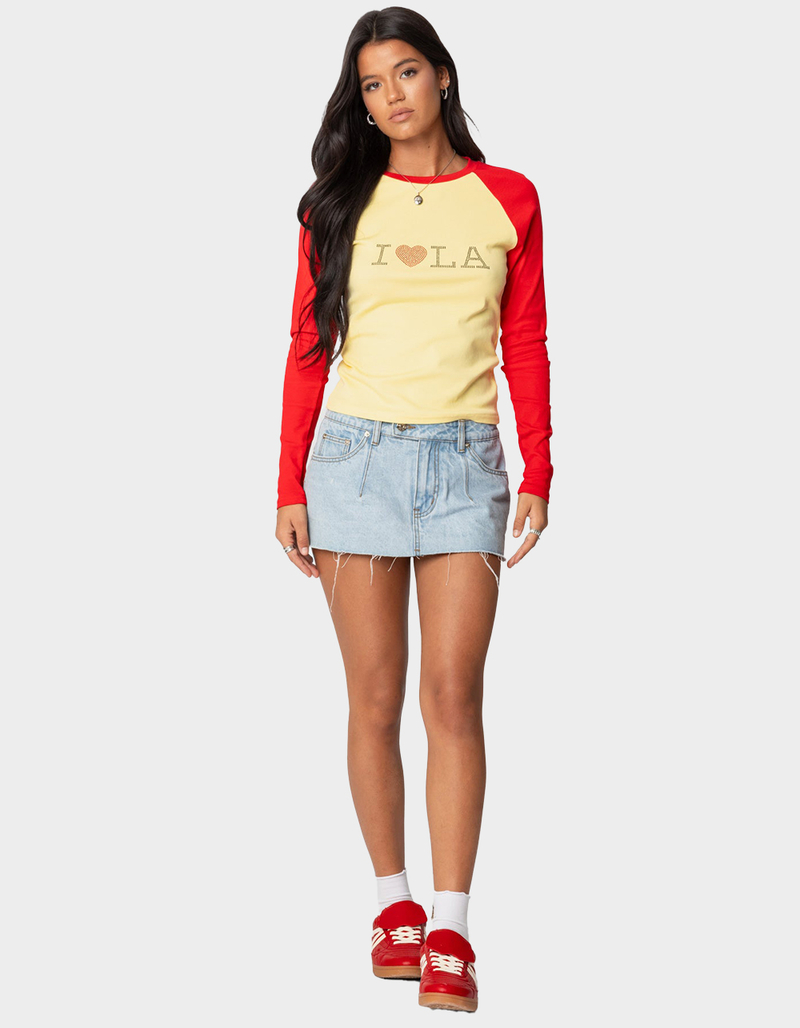 EDIKTED LA Baby Raglan Long Sleeve Tee image number 3