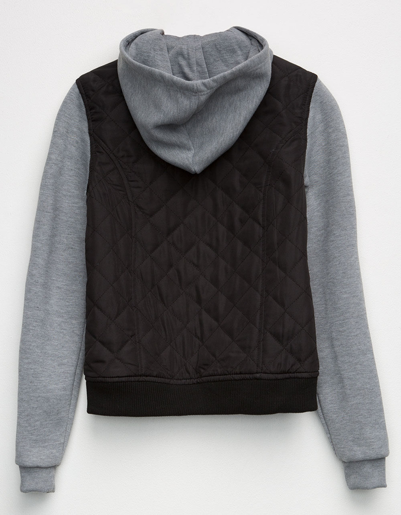 SKY AND SPARROW Quilted Fleece Sleeve Girls Jacket image number 1