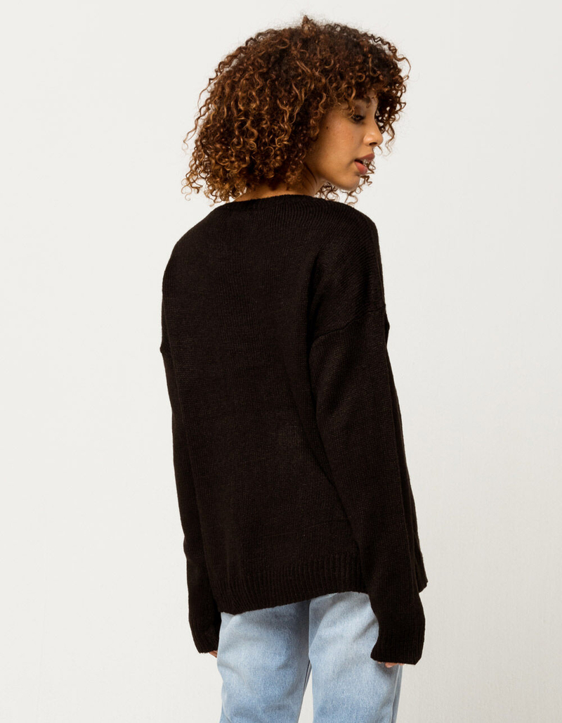 IVY & MAIN Boyfriend Tunic Black Womens Sweater image number 2