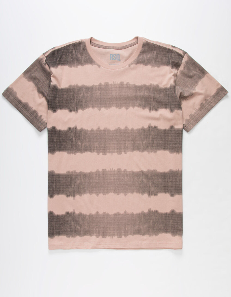 RSQ Oversized Stripe Tie Dye Mens Gray T-Shirt image number 0