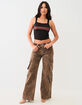 TRUE RELIGION Bobbi Big T Womens Leopard Print Cargo Jeans image number 2