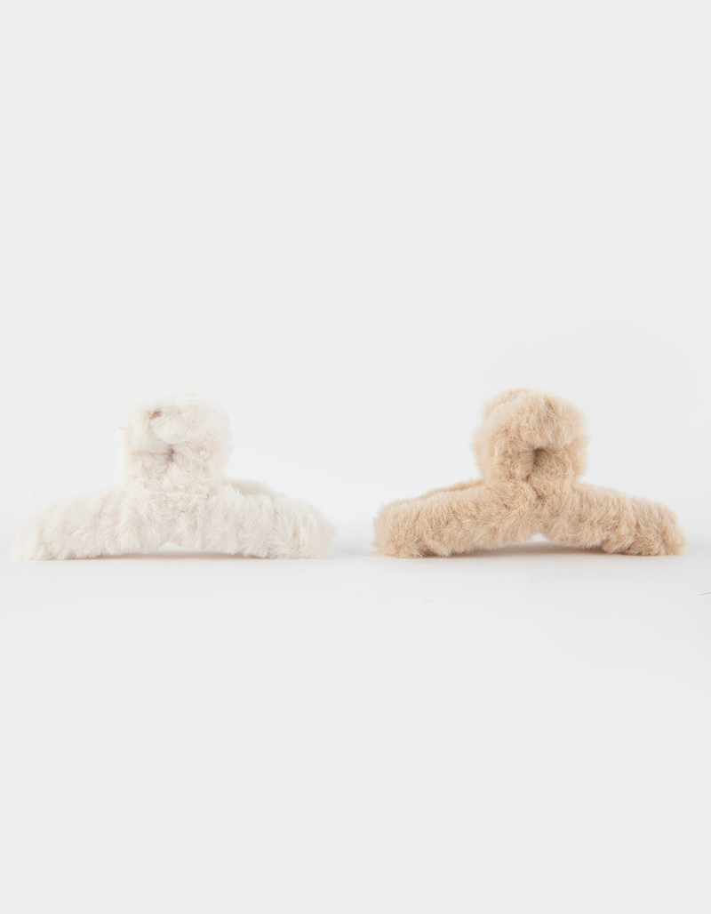 FULL TILT 2 Pack Faux Fur Hair Clip Set image number 1