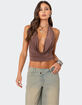 EDIKTED Deep Cowl Neck Open Back Top image number 1