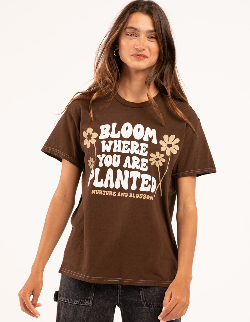 FULL TILT Bloom Where Planted Womens Oversized Tee image number 0