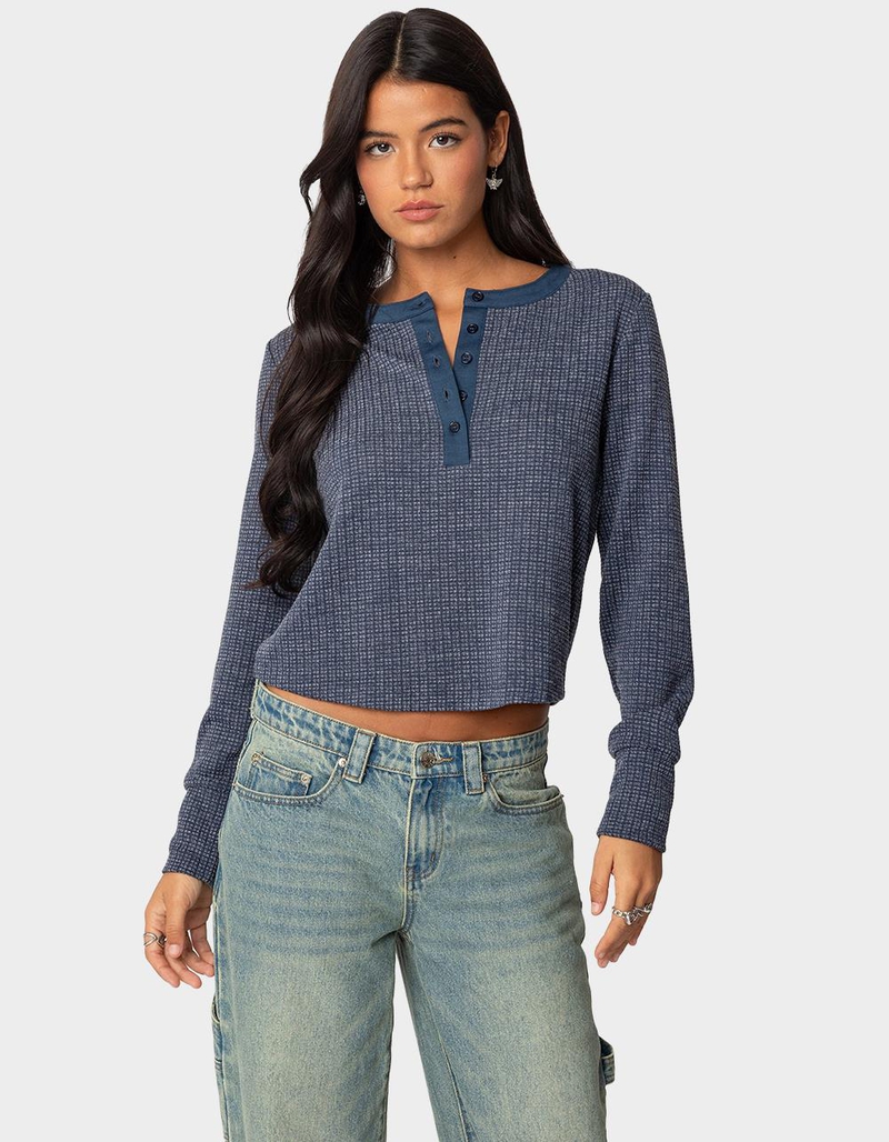 EDIKTED Ruth Henley Waffle Top image number 0