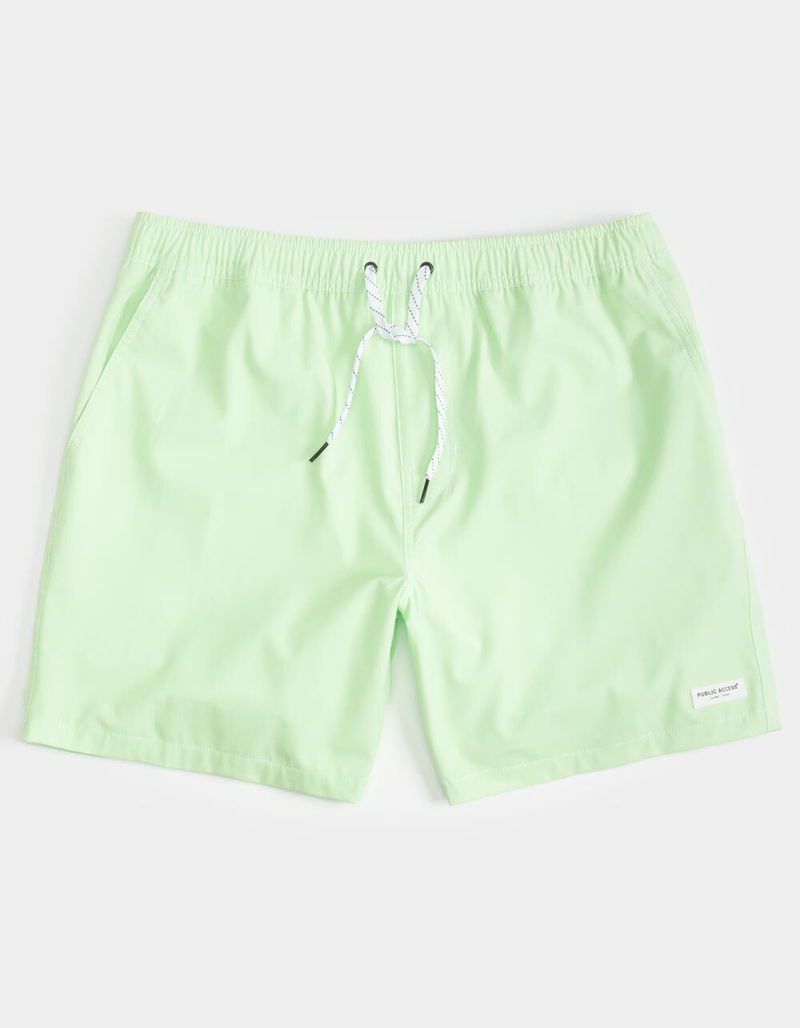 PUBLIC ACCESS Vintage Walker Mens Lime Volley Shorts image number 0