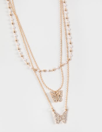 FULL TILT Layered Butterfly Rhinestone Necklace Alternative Image