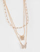 FULL TILT Layered Butterfly Rhinestone Necklace image number 2