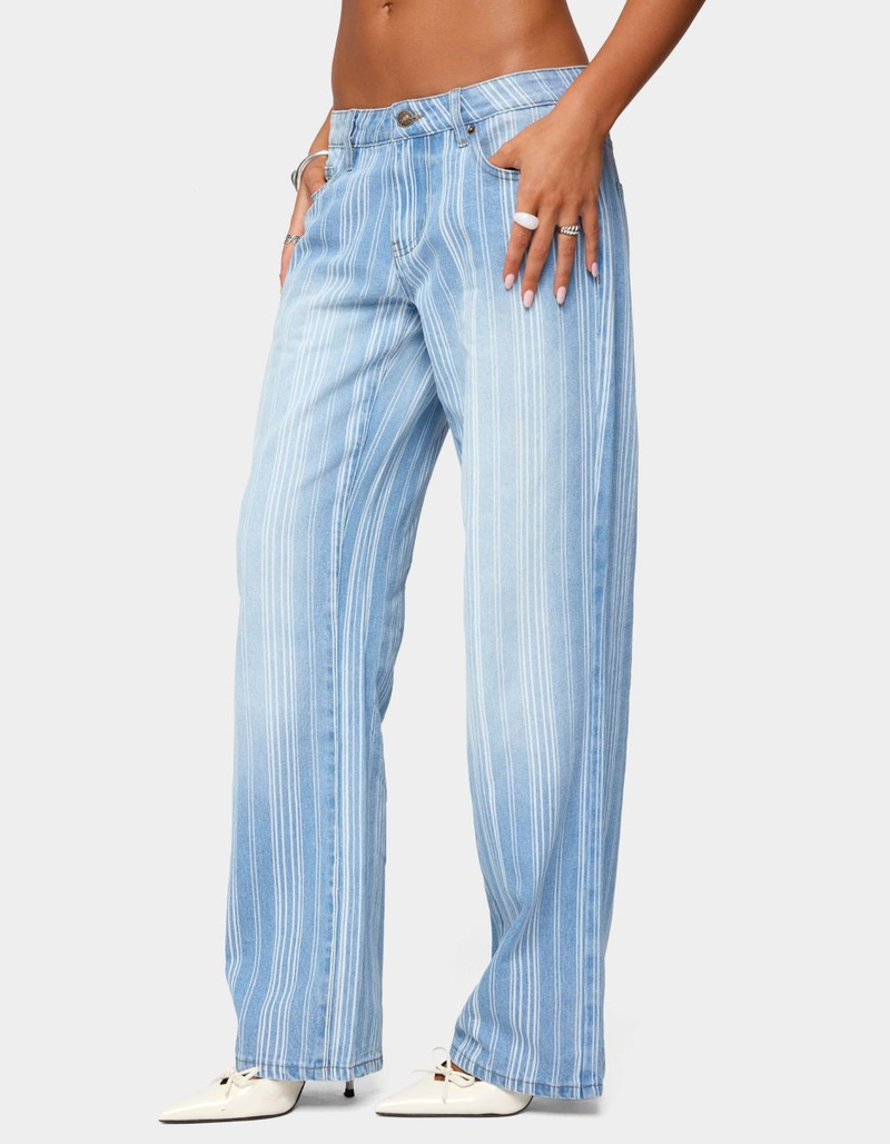 EDIKTED Tera Striped Low Rise Jeans image number 1