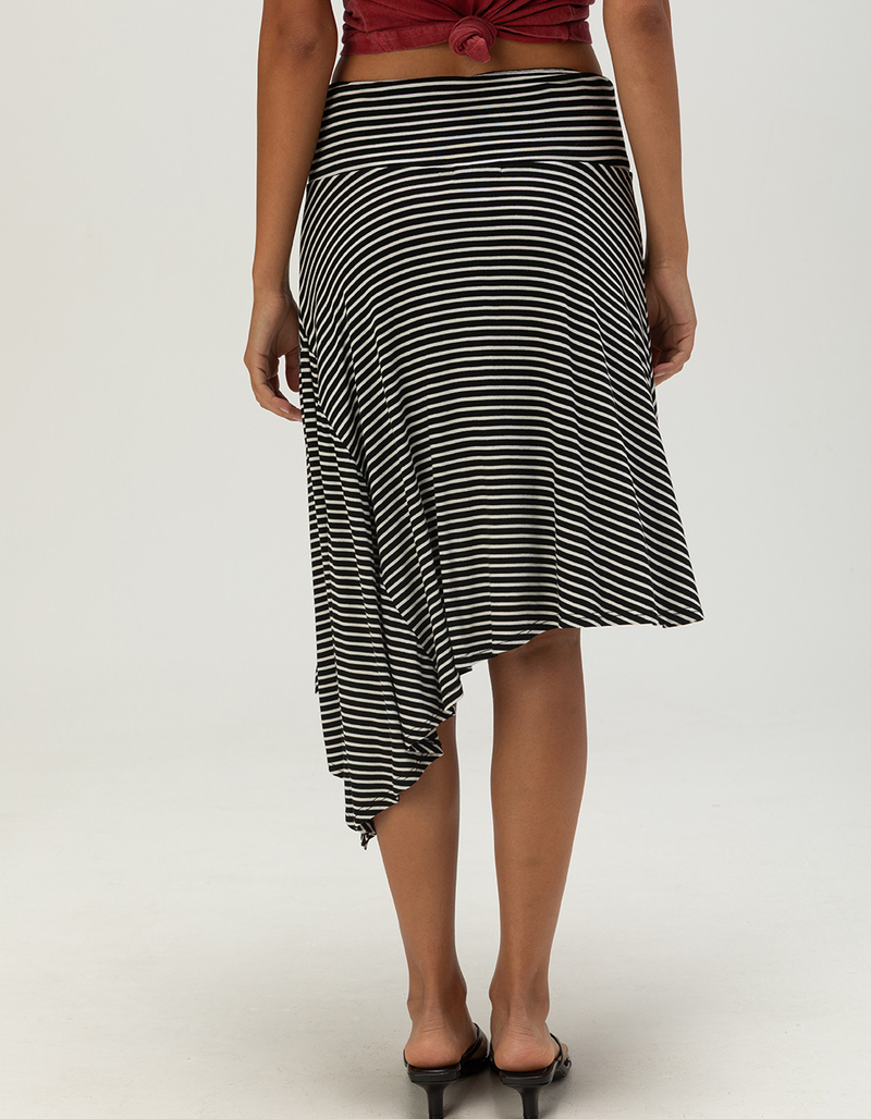 FULL TILT Womens Low Rise Stripe Asymmetric Midi Skirt image number 3