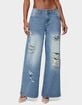EDIKTED Frye Distressed Low Rise Baggy Jeans image number 1