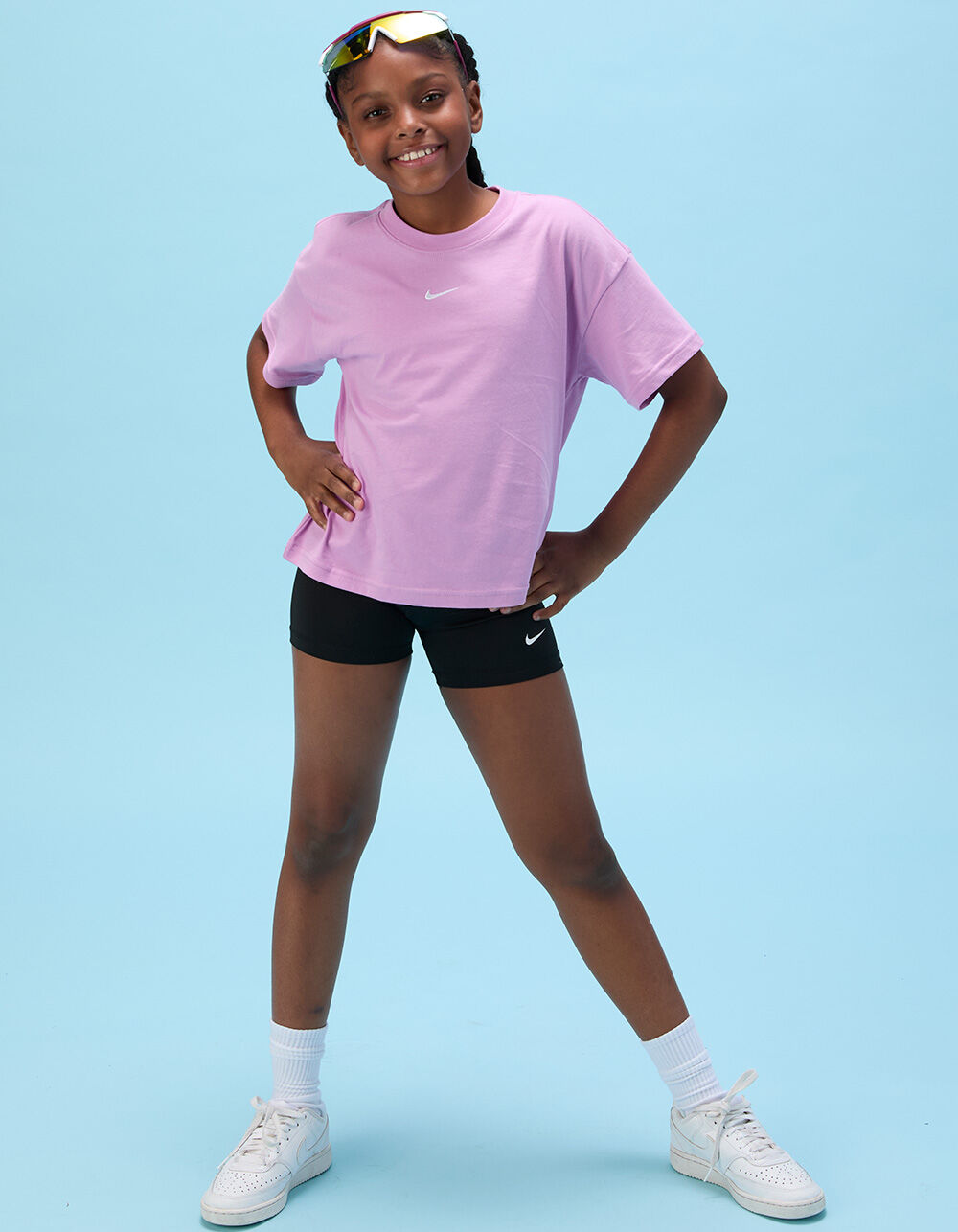 girls wearing nike shorts