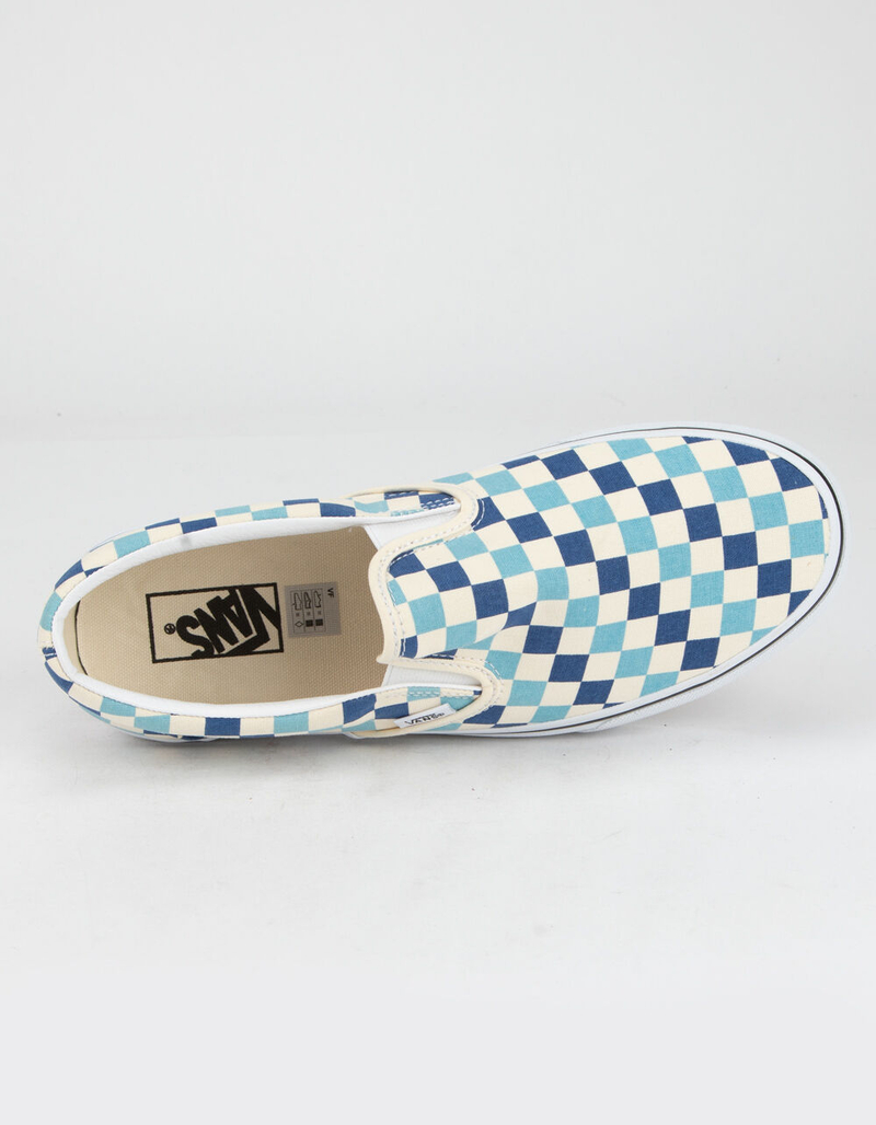 VANS Checkerboard Classic Slip-On Blue Topaz Shoes image number 2