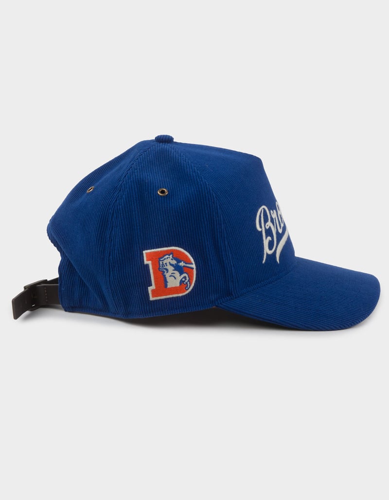 47 BRAND Denver Broncos Golden Age Cord '47 Hitch Strapback Hat image number 2