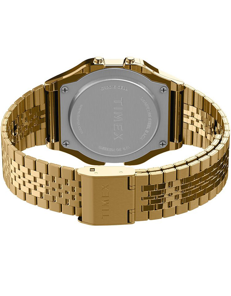 TIMEX T80 34mm Stainless Steel Digital Gold Bracelet Watch image number 3