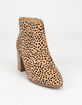 DELICIOUS Stacked Womens Cheetah Booties image number 1
