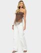 EDIKTED Backless Sheer Mesh Strapless Top image number 3