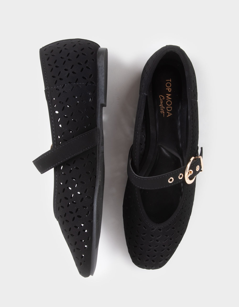 TOP MODA Linda Womens Perforated Mary Jane Shoes image number 4