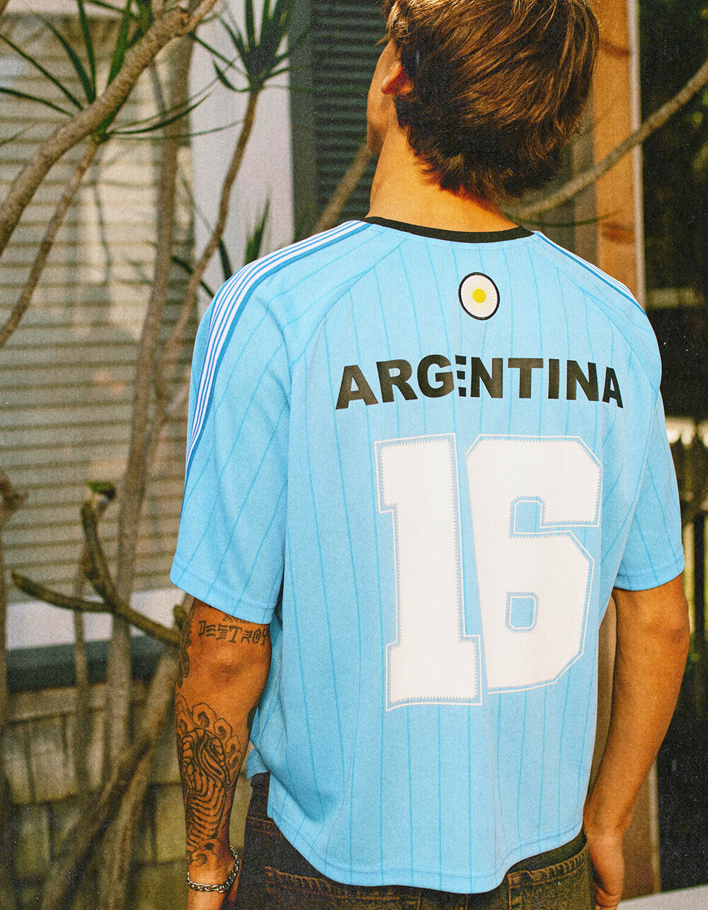 RSQ Mens Argentina Baggy Crop Soccer Jersey - LIGHT BLUE - M | Tillys