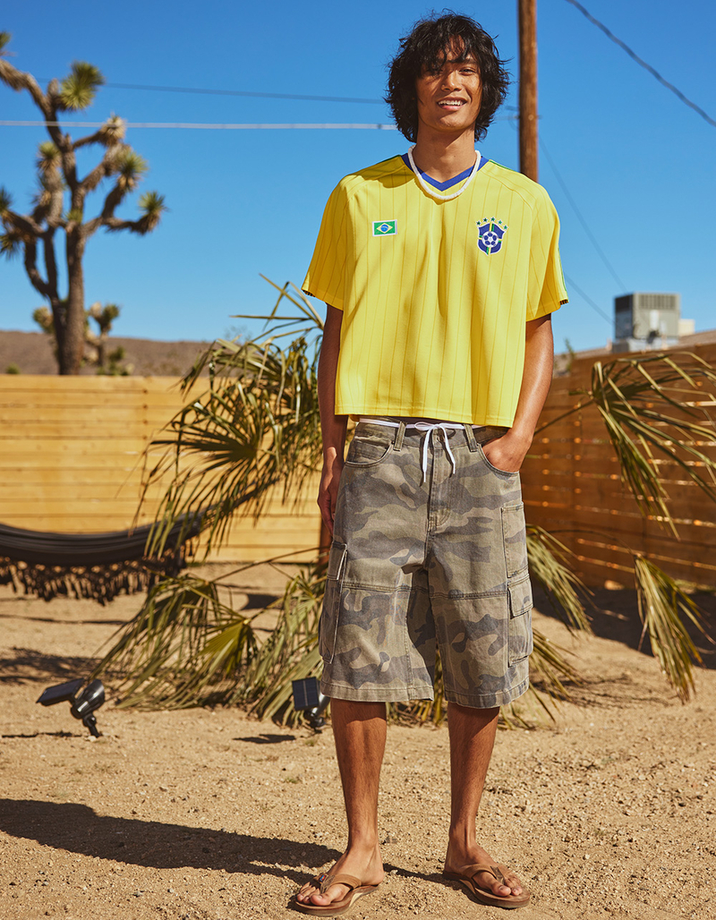RSQ Mens Baggy Twill Cargo Jorts image number 7