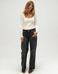 RSQ Womens Button Front Lace Trim Top image number 2