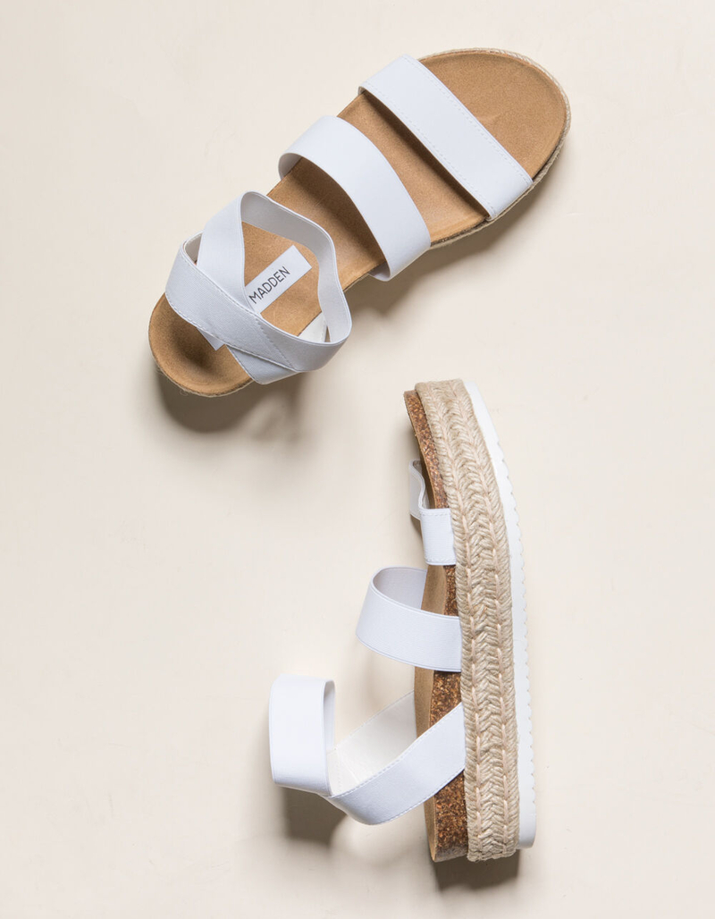 STEVE MADDEN Kimmie White Flatform Espadrille Sandals image number 1