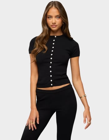 EDIKTED Vanessa Button Up Knit Top Primary Image