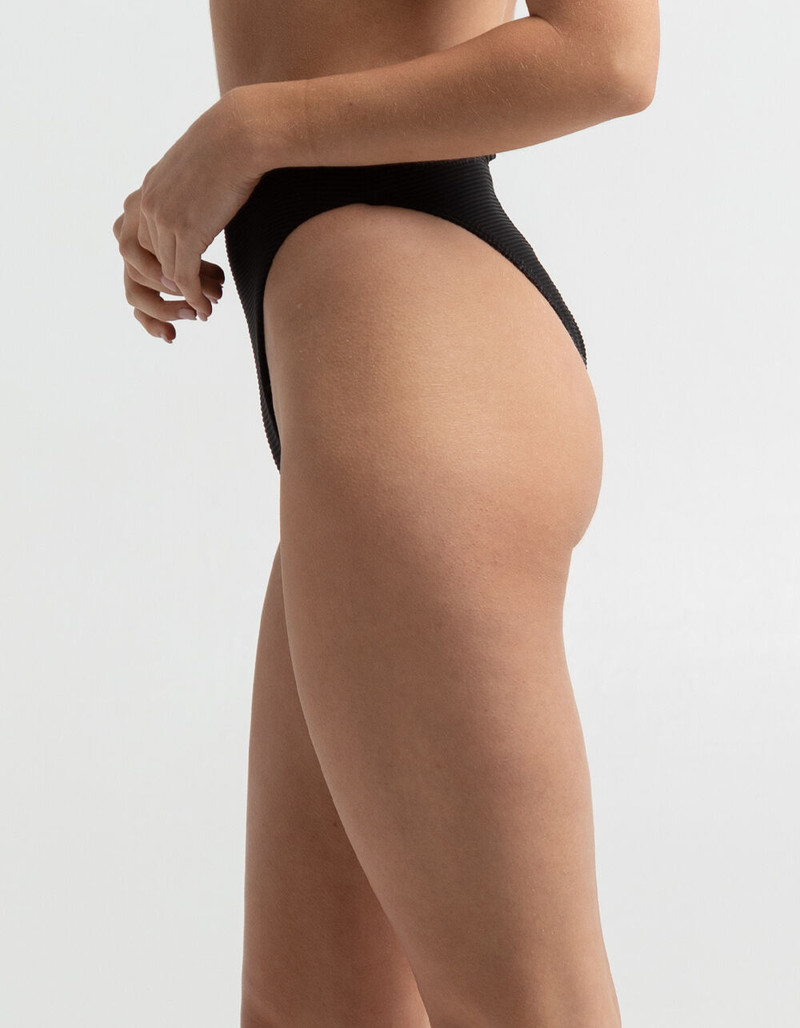 FULL TILT Ribbed High Waist Bikini Bottoms image number 1