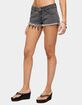 EDIKTED Frayed Vintage Washed Denim Shorts image number 2