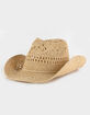 Laser Cut Straw Womens Cowboy Hat image number 2
