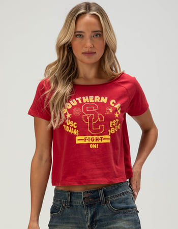 THE WILD COLLECTIVE University of Southern California Womens Off The Shoulder Tee Primary Image
