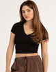 TILLYS V-Neck Rib Womens Tee image number 1
