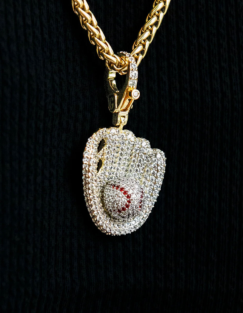 GLD Iced Baseball Pendant image number 1