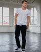 RSQ Mens Slim Straight Ripped Black Jeans image number 1