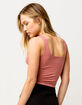 DESTINED Square Neck Mauve Womens Crop Tank Top image number 3