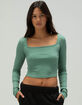 TILLYS Square Neck Womens Long Sleeve Tee image number 1