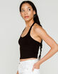 BOZZOLO Cropped Womens Black Halter Top image number 1