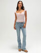 TILLYS Butter Soft Womens Cap Sleeve Cinch Front Tee image number 2
