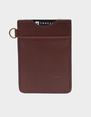 THREAD Chocolate Vertical Leather Wallet Primary Image
