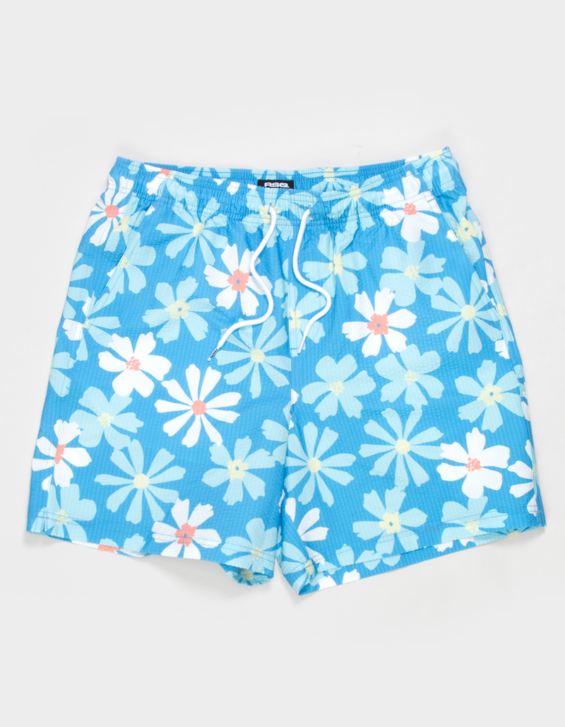 RSQ Mens Seersucker 6.5" Swim Trunks image number 1