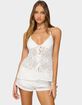 EDIKTED Arlie Floral Textured Sheer Halter Top image number 1