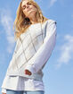 FULL TILT Argyle Womens Oversized Sweater Vest image number 1