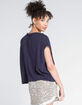 FREE PEOPLE We The Free You Rock Womens Navy Tee image number 3