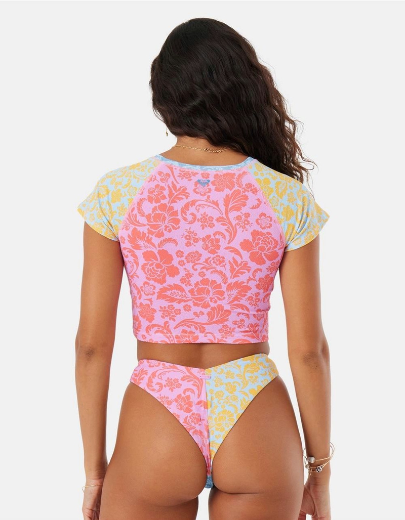 ROXY Tapestry Patchwork V-Front Cheeky Bikini Bottom image number 4