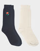 ED HARDY Rose Waffle Mid Calf 2 Pack Womens Slouchy Socks image number 1