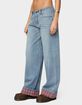 EDIKTED Plaid Cuffed Low Rise Baggy Jeans image number 2