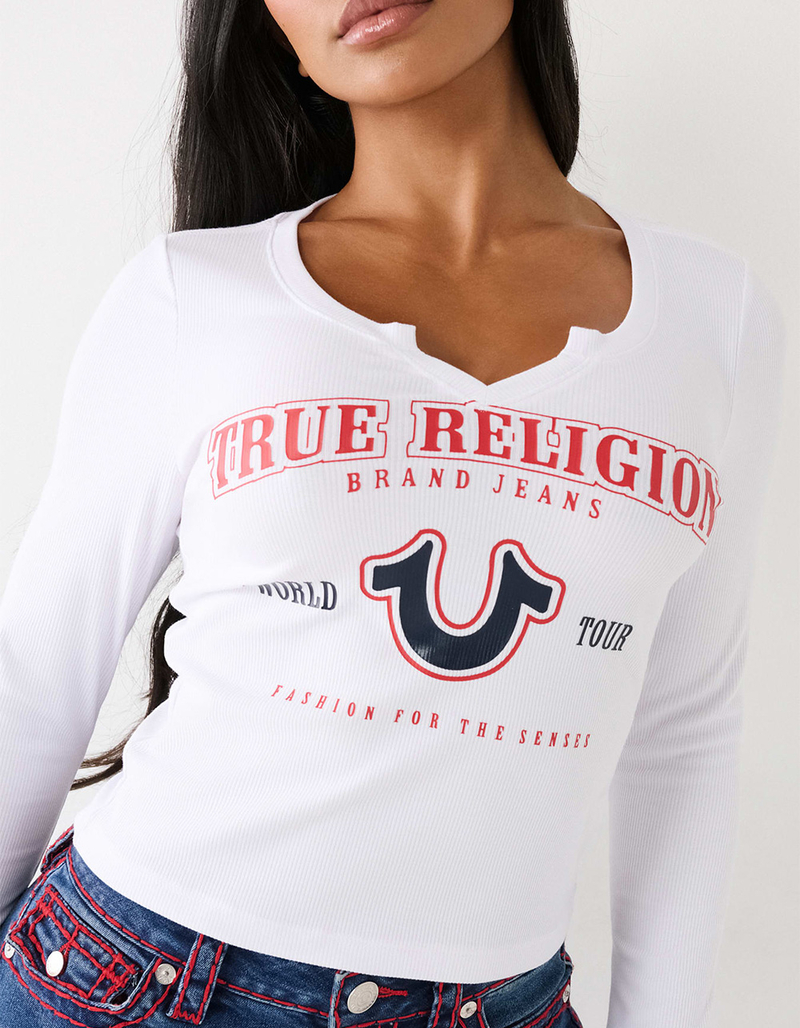 TRUE RELIGION Notch Logo Womens Long Sleeve Tee image number 1
