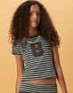 FULL TILT 8 Stripe Girls Ringer Tee image number 1