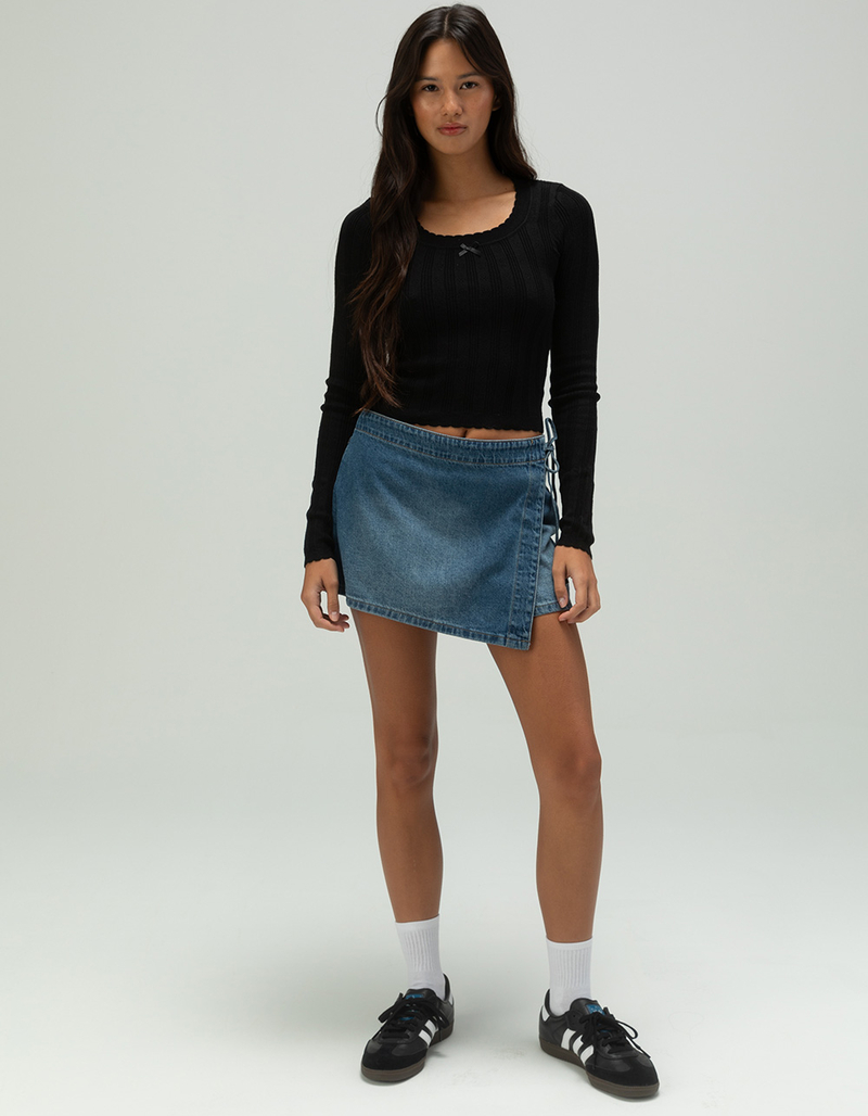 RSQ Pointelle Scallop Womens Pullover Sweater image number 4