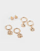 FULL TILT 3 Pack Pretzel/Shell/Flower Earrings image number 1